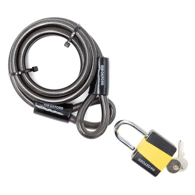 Slučka Lock 1.8m x 10mm Zámok Padlock Oxford Ebike Elektrický skúter