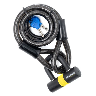 Pancierovaný kábel 2m x 15mm Lock Mini Shackle Oxford Barrier Ebike Elektrický skúter