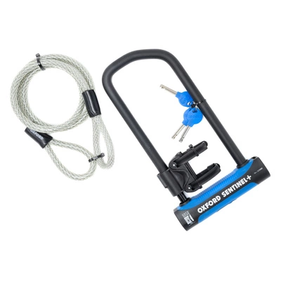 U Lock Oxford Sentinel Pro Duo 320MM X 177MM D Lock Secure Ebike Eelektrický skúter SIlver Rating Armoured Cable